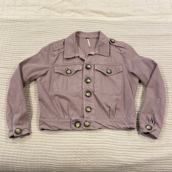 Free People Dusty Rose Denim Jacket - Picture 3 of 10